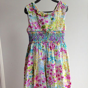 LULI & ME Floral Smocked Dress 7(Girl)